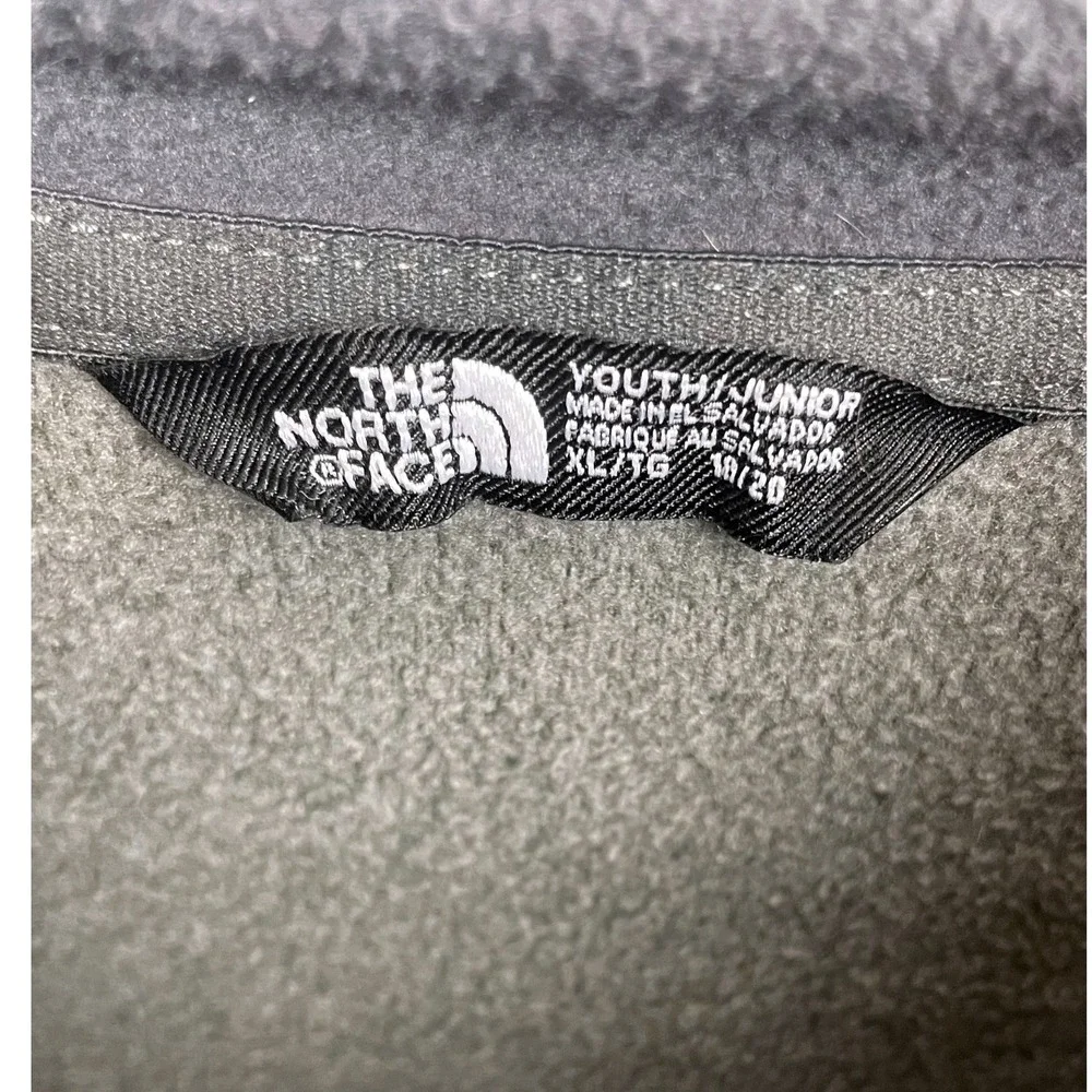 The North Face Kids XL 18/20 Grey Full Zip Fleece Hoodie Jacket Youth Boys Hood